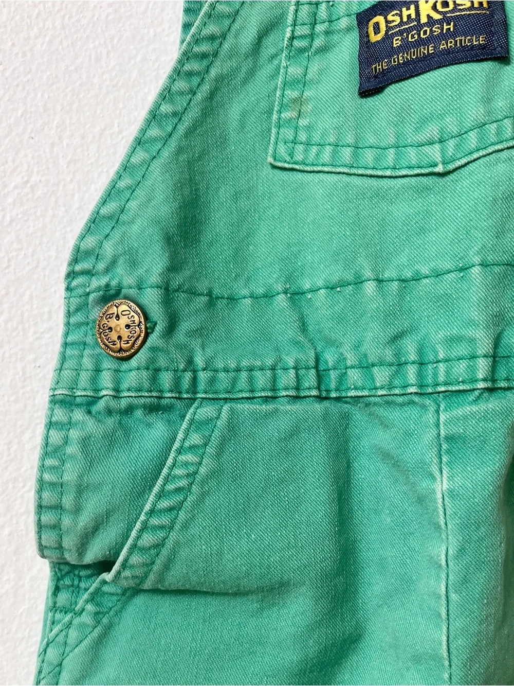 Vintage 1982 OshKosh B'gosh Green Baby Overalls 3-6M
